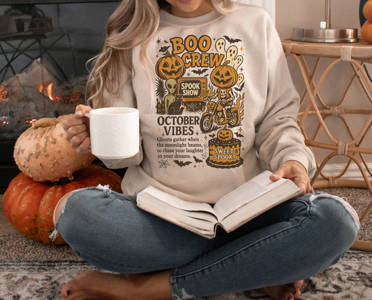 BOO CREW HALLOWEEN CREWNECK SWEATSHIRT