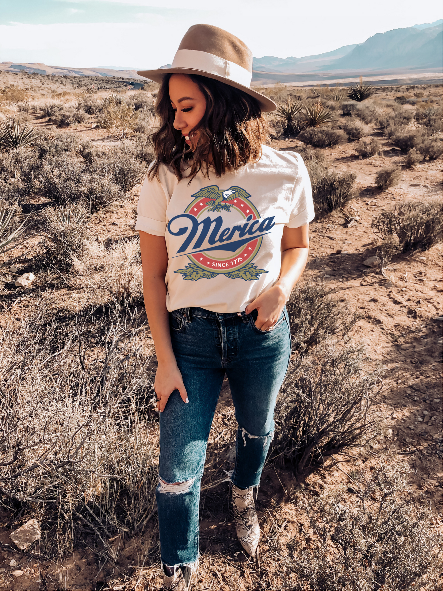 MERICA BEER INSPIRED GRAPHIC TEE