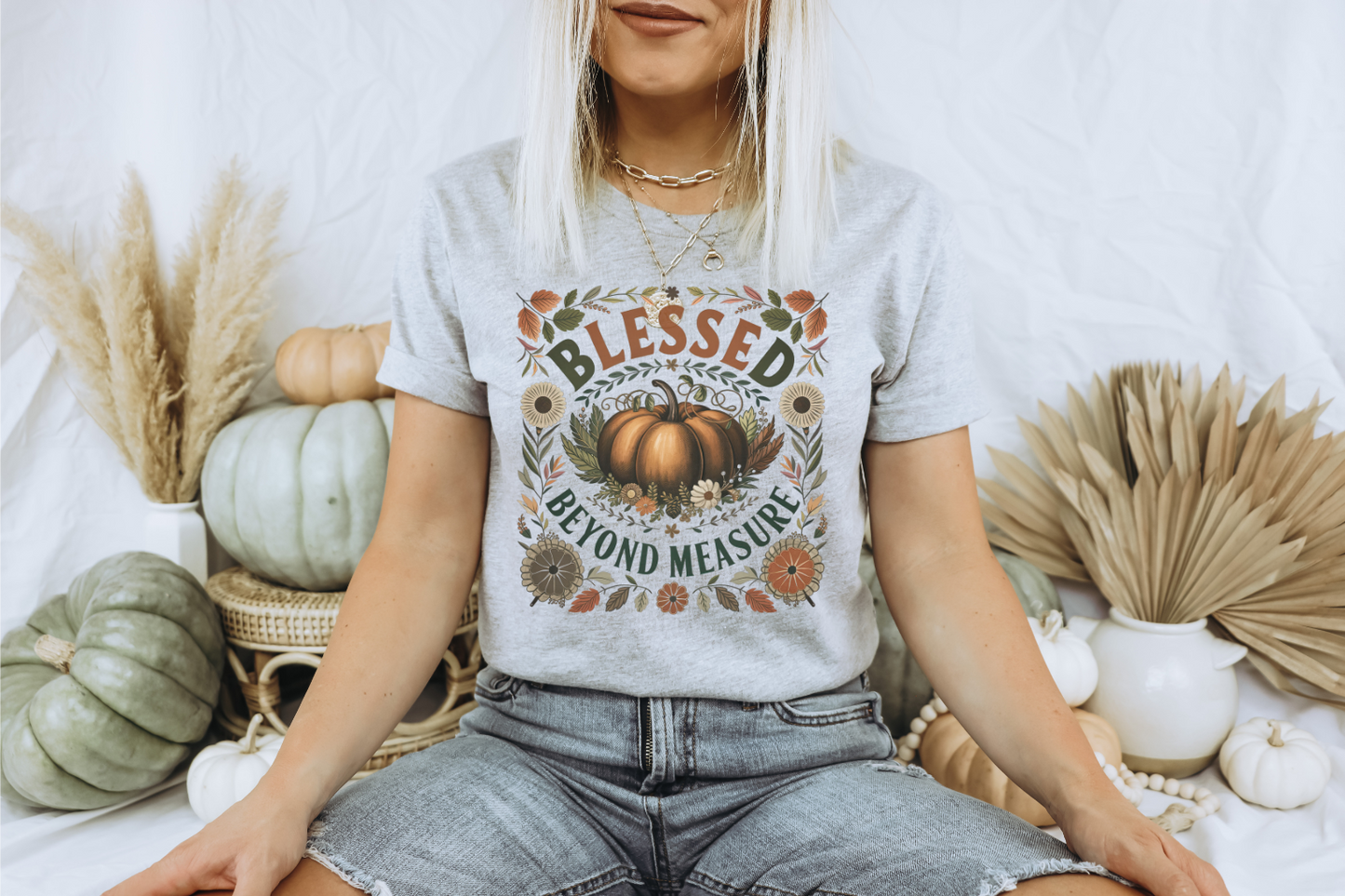BLESSED BEYOND MEASURE FALL THANKSGIVING GRAPHIC TEE