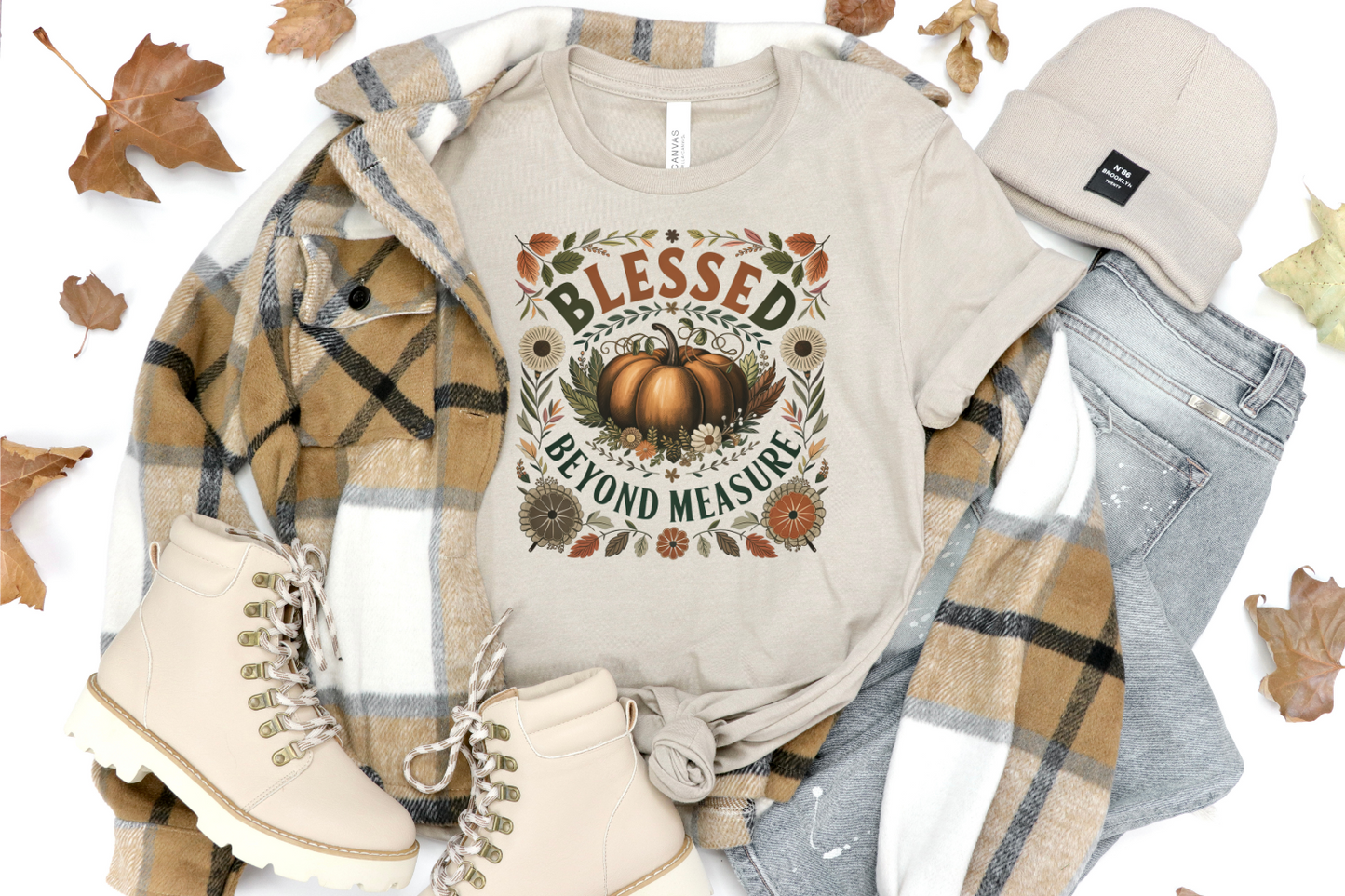 BLESSED BEYOND MEASURE FALL THANKSGIVING GRAPHIC TEE
