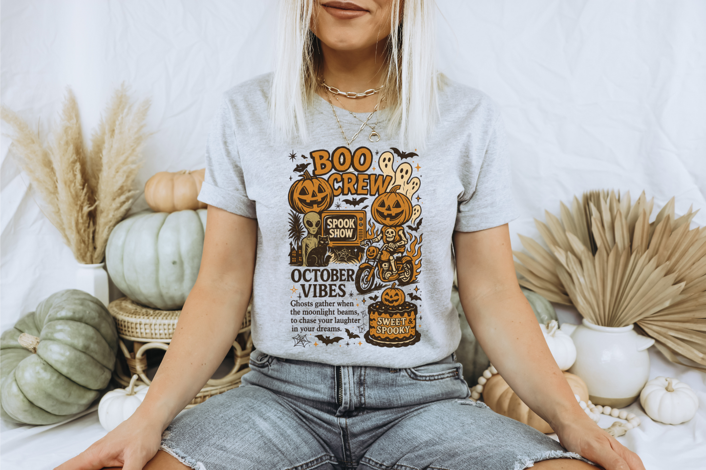 BOO CREW RETRO HALLOWEEN GRAPHIC TEE