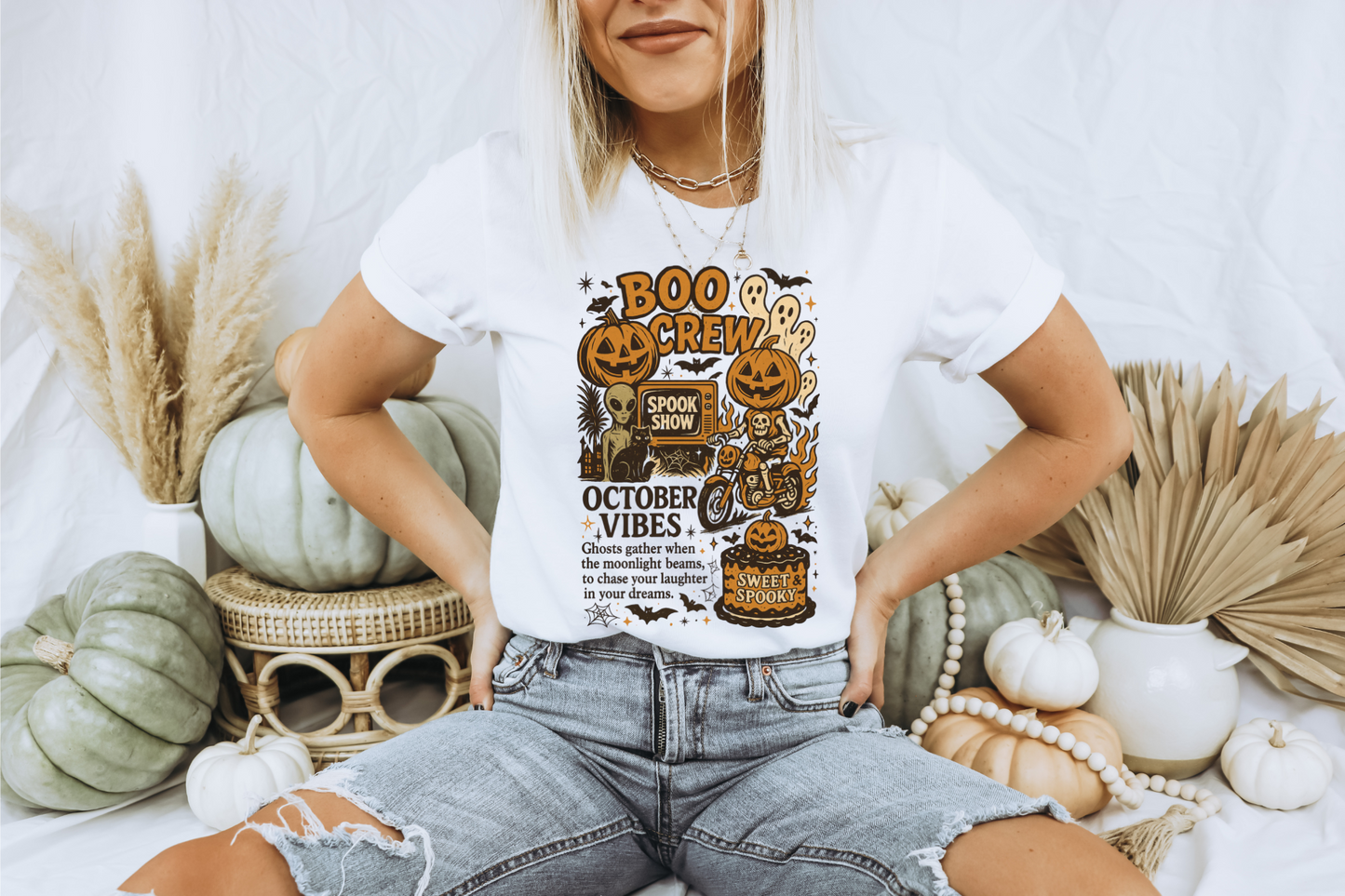 BOO CREW RETRO HALLOWEEN GRAPHIC TEE