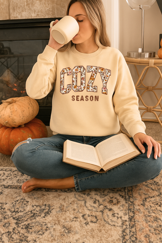 FLORAL COZY SEASON CREWNECK SWEATSHIRT