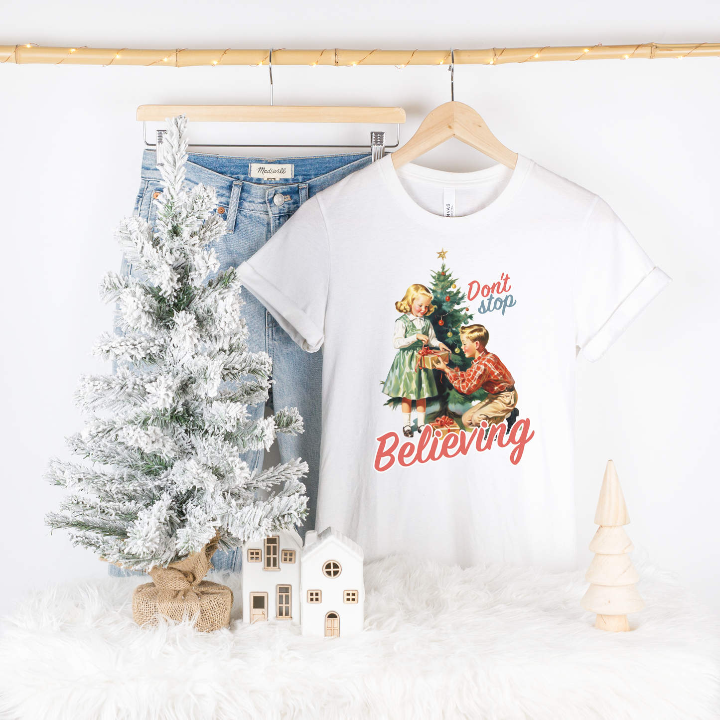 VINTAGE INSPIRED DON'T STOP BELIEVING GRAPHIC TEE