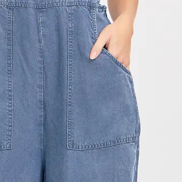 RELAXED WIDE LEG OVERALL JUMPSUIT
