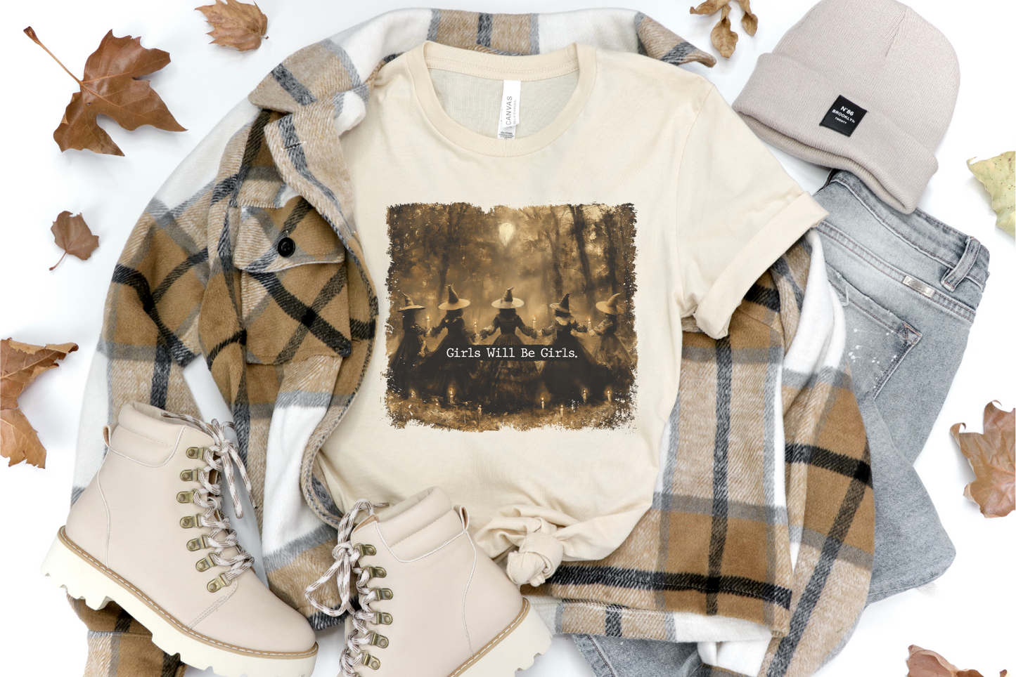GIRLS WILL BE GIRLS HALLOWEEN GRAPHIC TEE