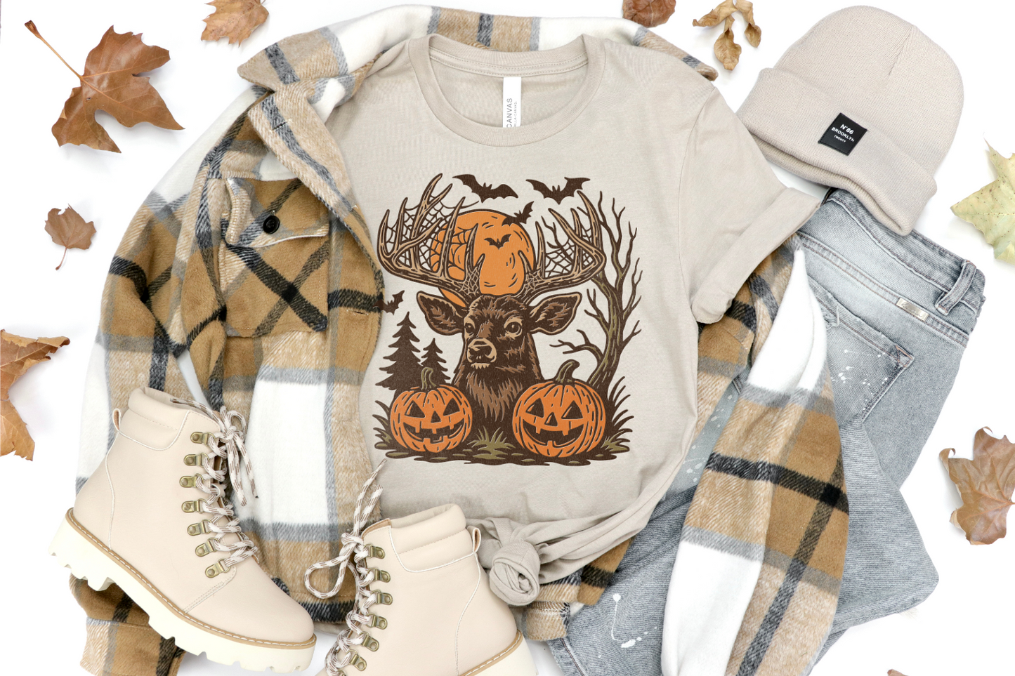 RETRO HALLOWEEN DEER FALL GRAPHIC TEE