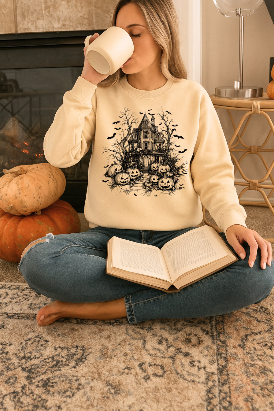 HALLOWEEN HOUSE CREWNECK SWEATSHIRT