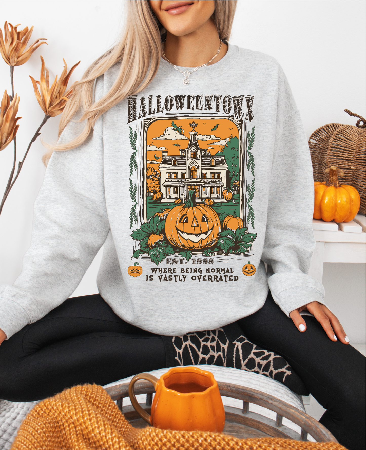 VINTAGE RETRO HALLOWEENTOWN CREWNECK SWEATSHIRT