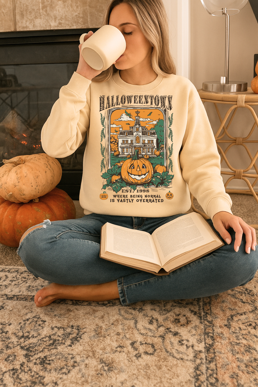 VINTAGE RETRO HALLOWEENTOWN CREWNECK SWEATSHIRT