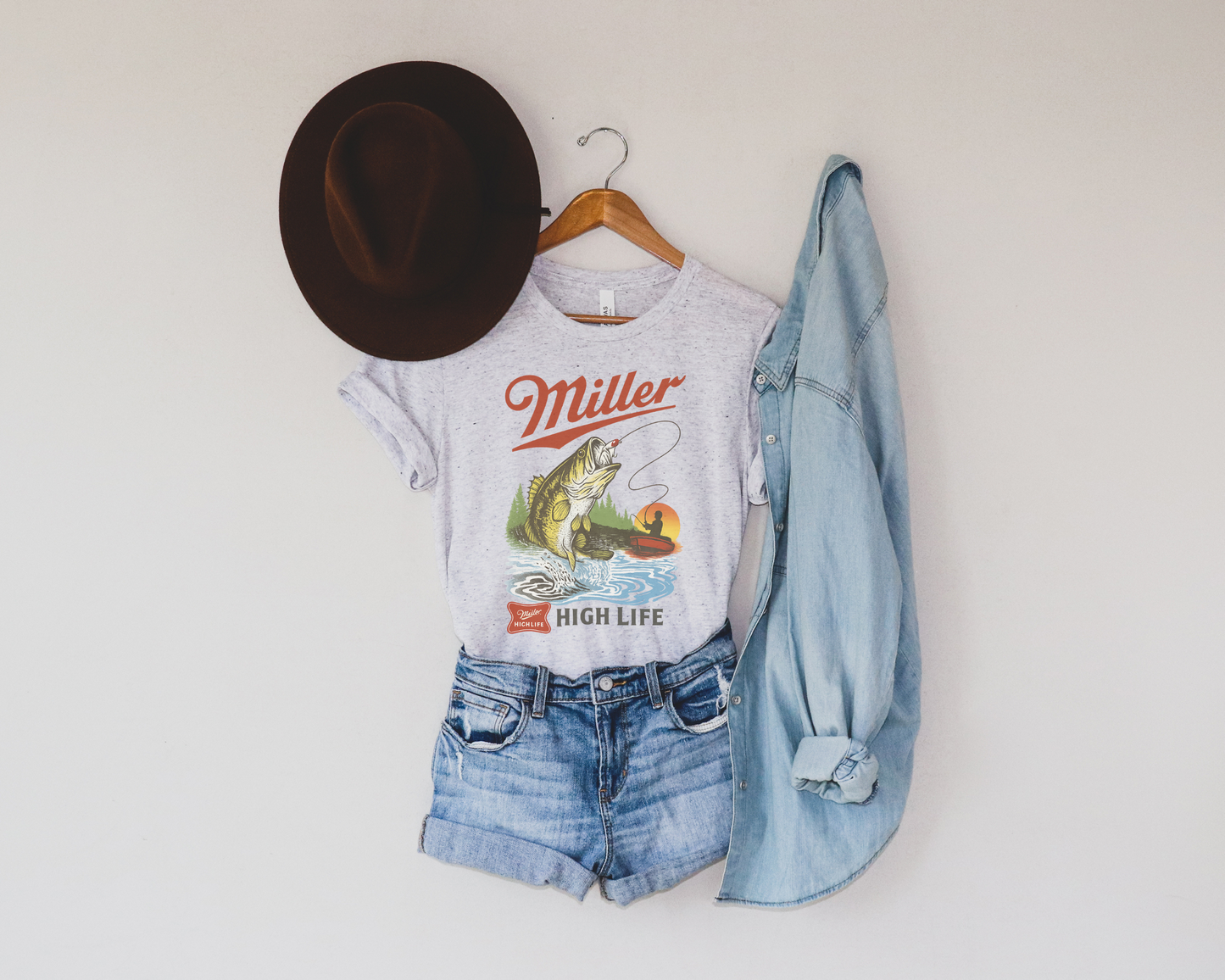 VINTAGE RETRO MILLER FISHING GRAPHIC TEE