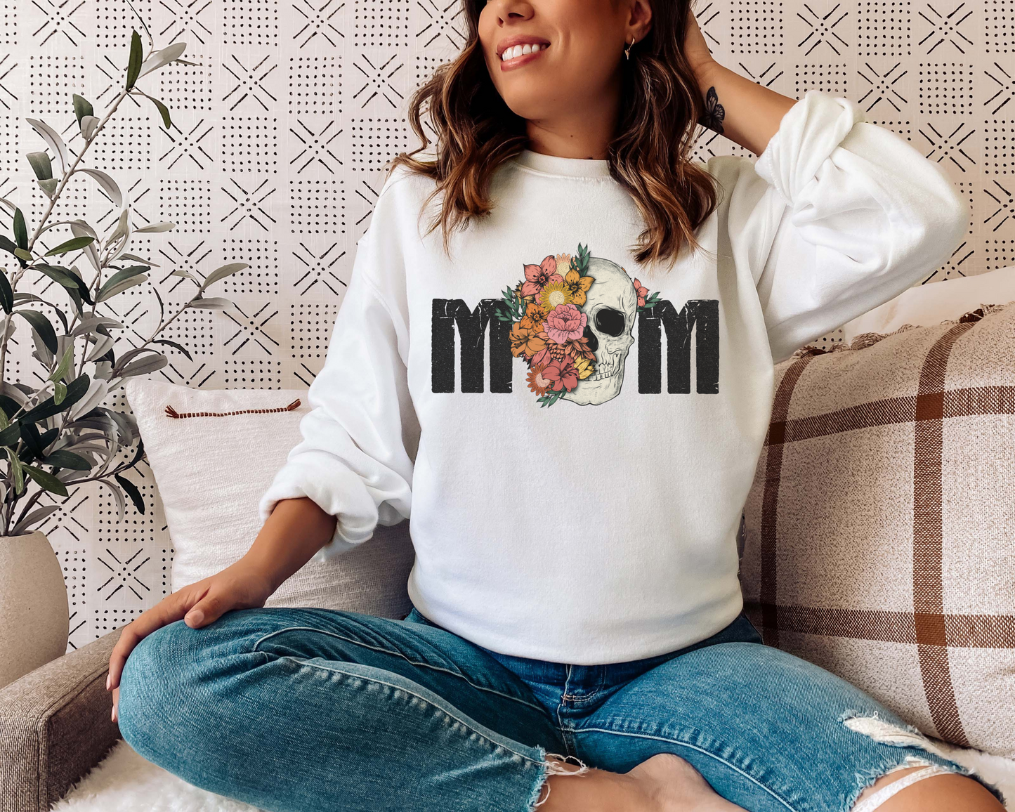MOM SKULL CREWNECK SWEATSHIRT ADULT