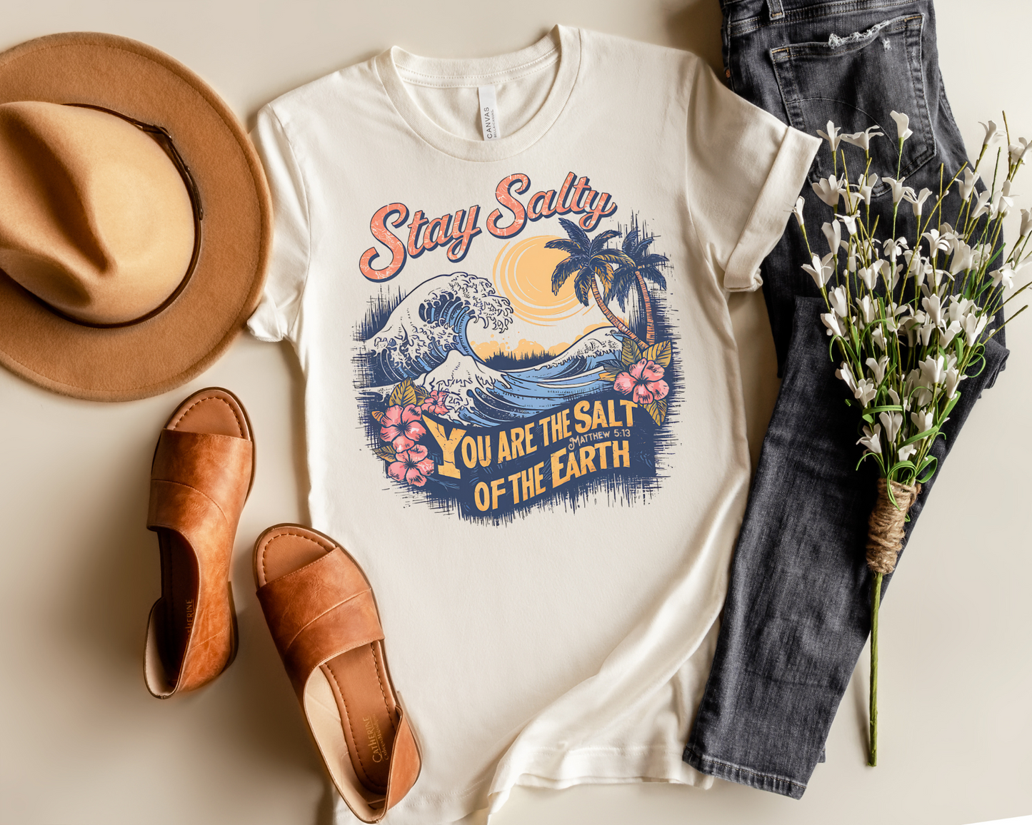 STAY SALTY MATTHEW 28:6 GRAPHIC TEE