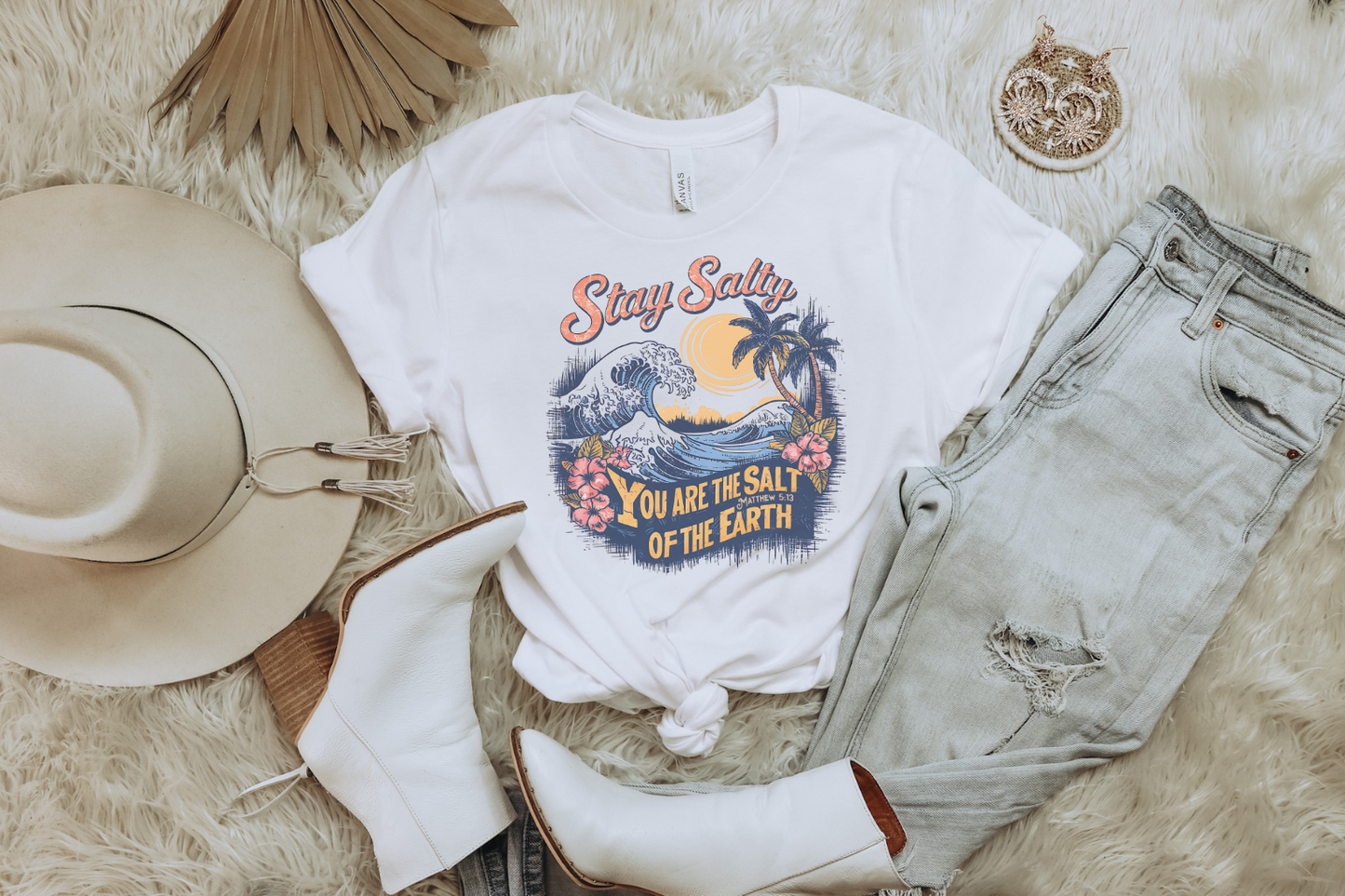STAY SALTY MATTHEW 28:6 GRAPHIC TEE