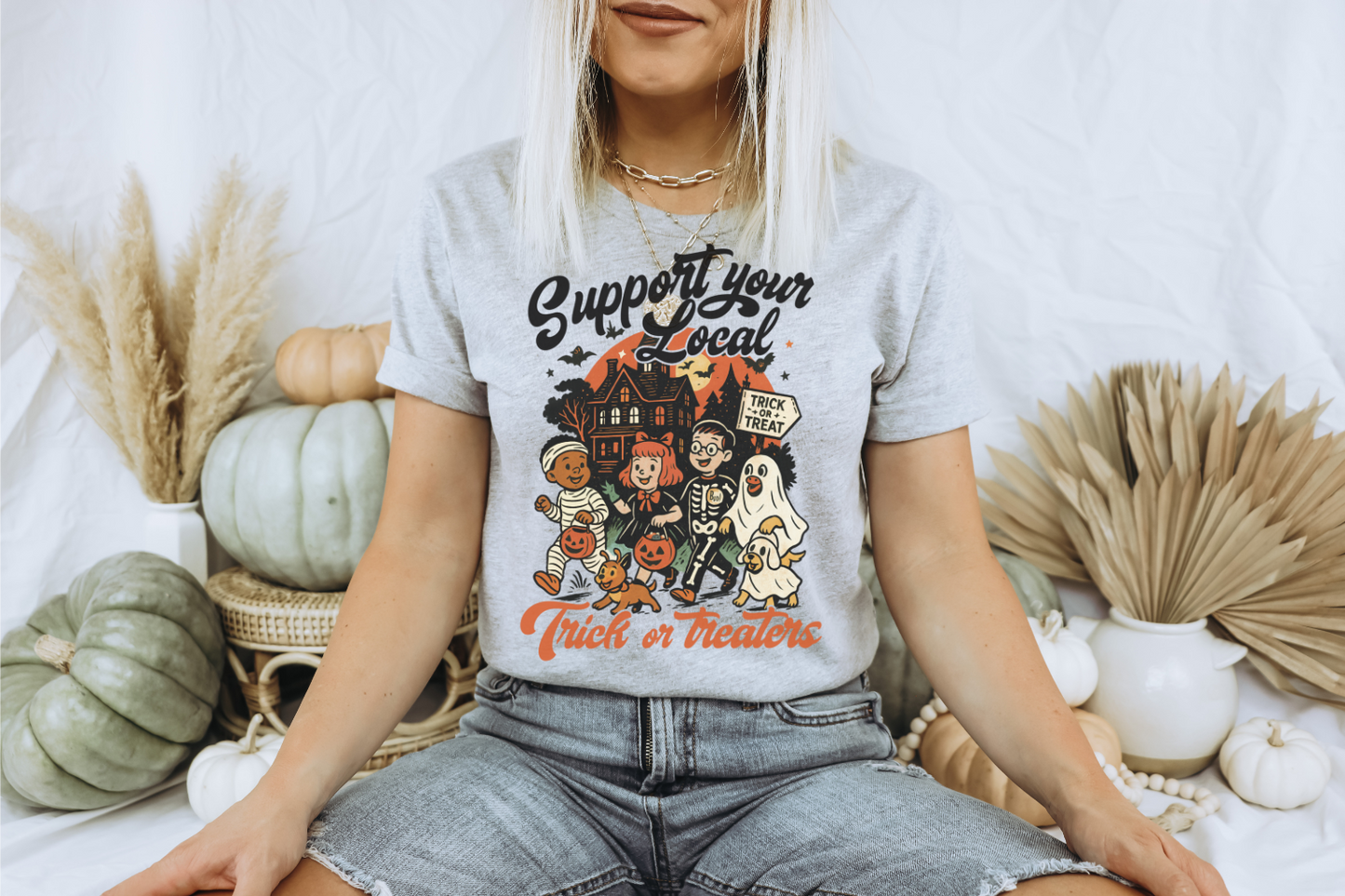 SUPPORT YOUR LOCAL TRICK OR TREATERS GRAPHIC TEE