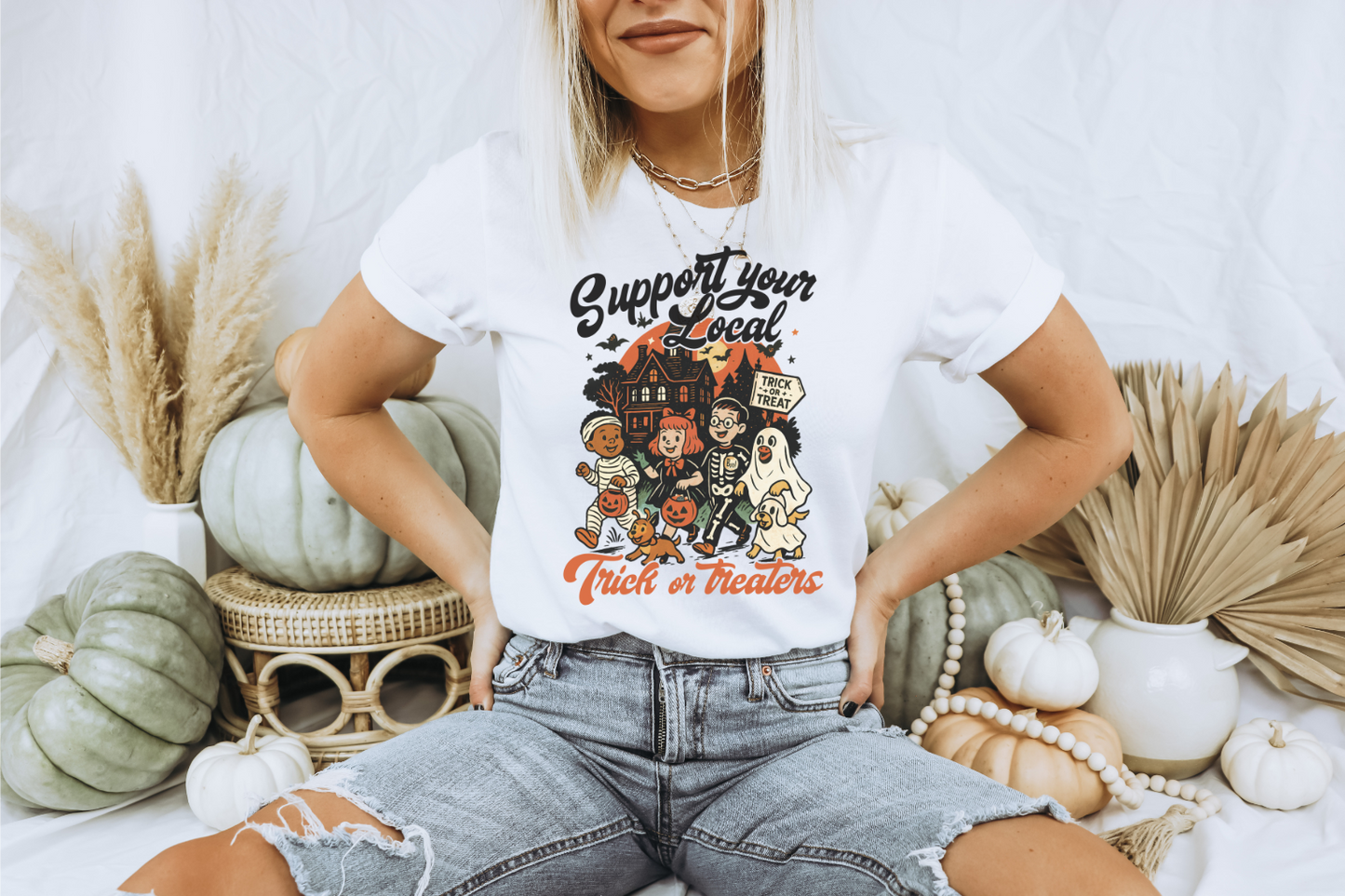 SUPPORT YOUR LOCAL TRICK OR TREATERS GRAPHIC TEE