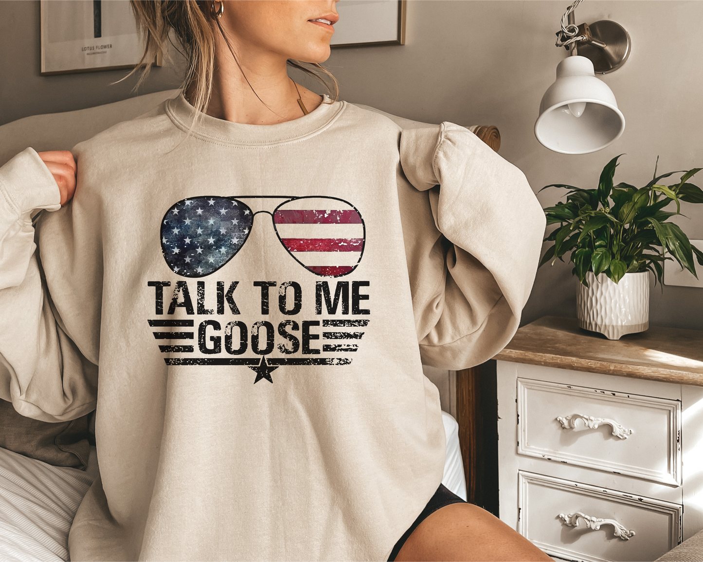 TALK TO ME GOOSE CREWNECK SWEATSHIRT