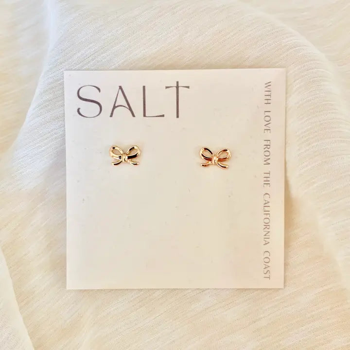 18K BOW STUD DAINTY EARRINGS