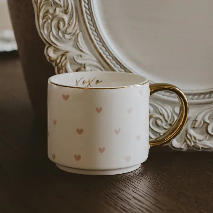 VALENTINES DAY XOXO HEART COFFEE MUG