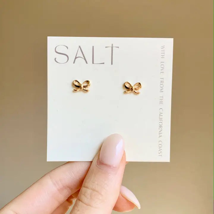 18K BOW STUD DAINTY EARRINGS