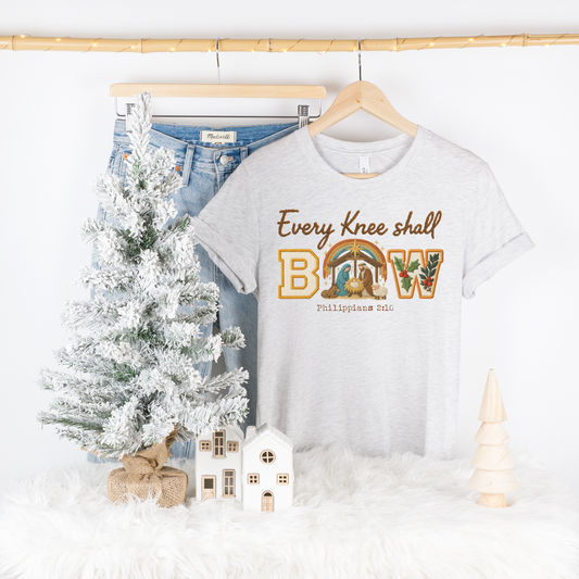 EVERY KNEE SHALL BOW CHRISTIAN CHRISTMAS TEE