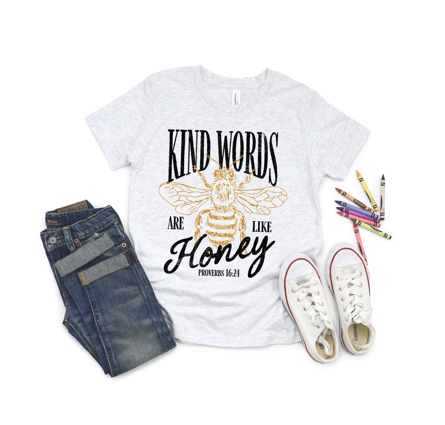 KIND WORDS ARE LIKE HONEY YOUTH GRAPHIC TEE