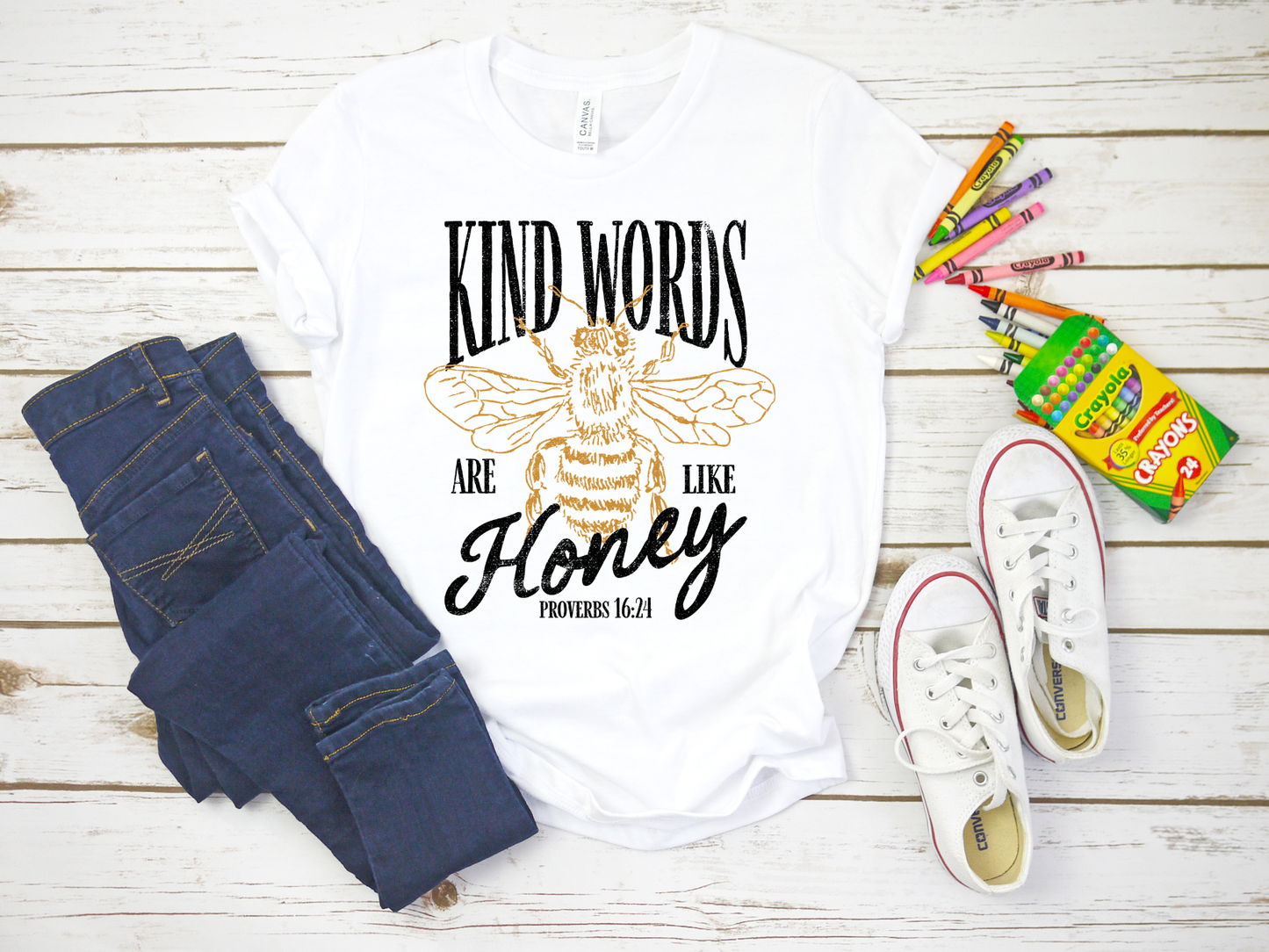 KIND WORDS ARE LIKE HONEY YOUTH GRAPHIC TEE