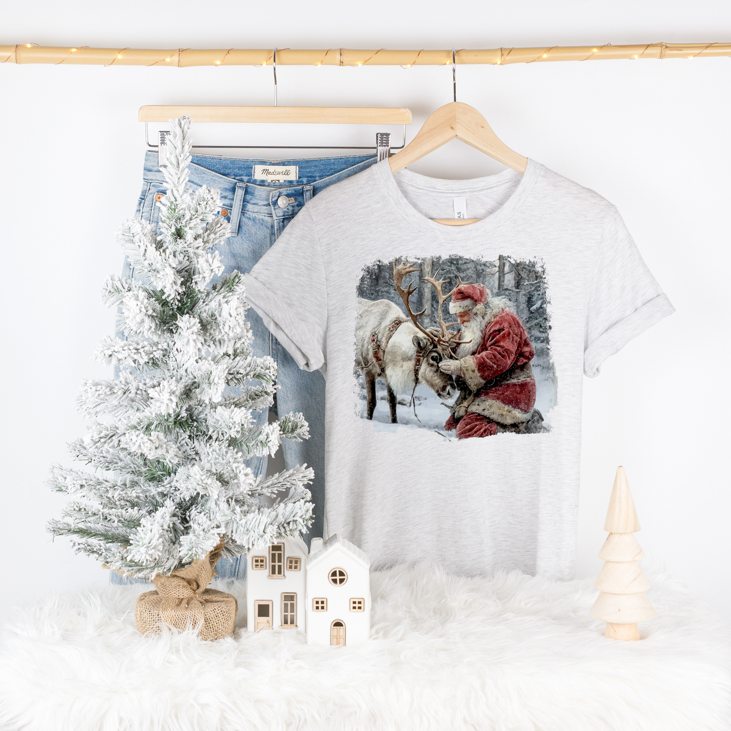 SANTA + REINDEER WINTER CHRISTMAS TEE