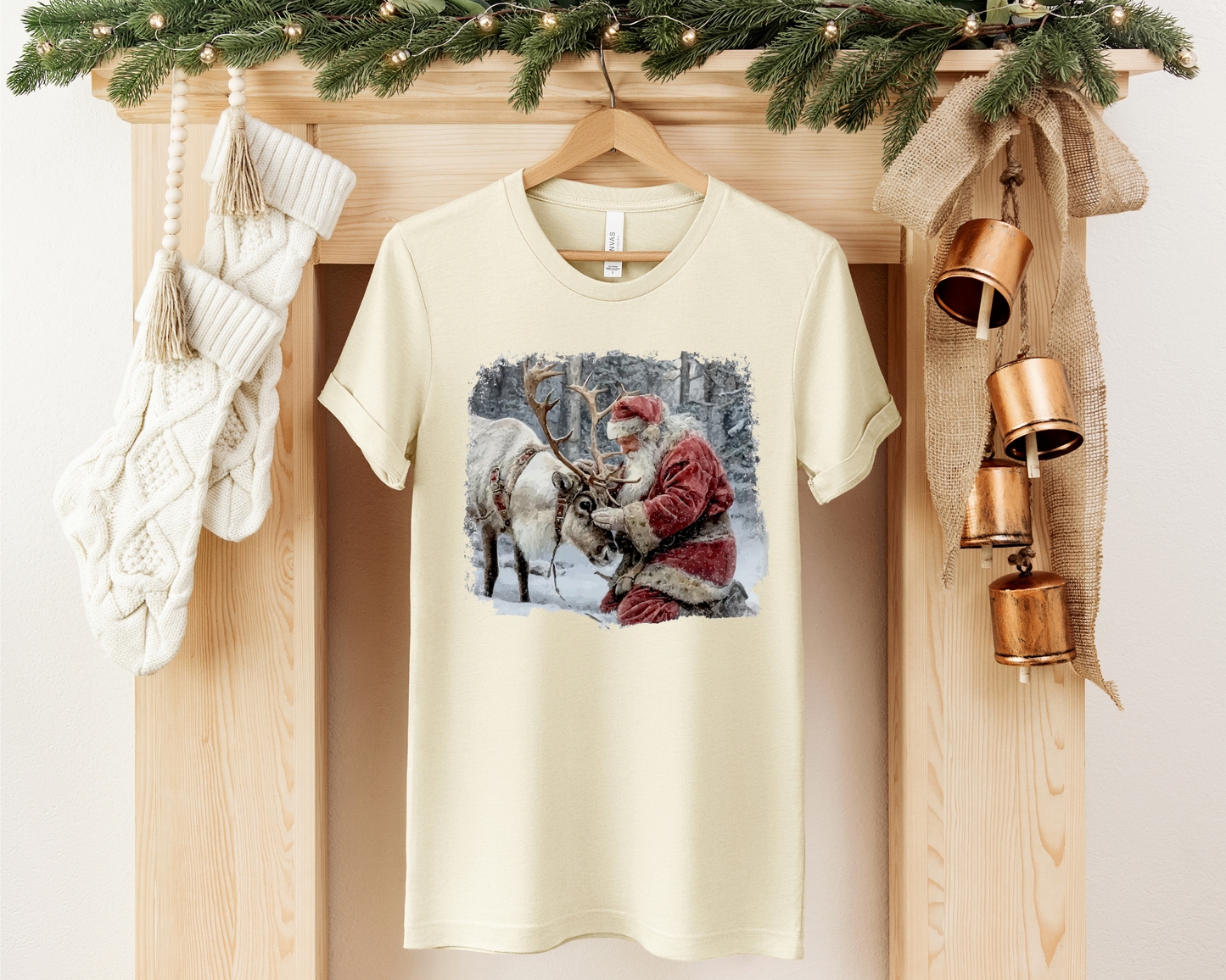 SANTA + REINDEER WINTER CHRISTMAS TEE