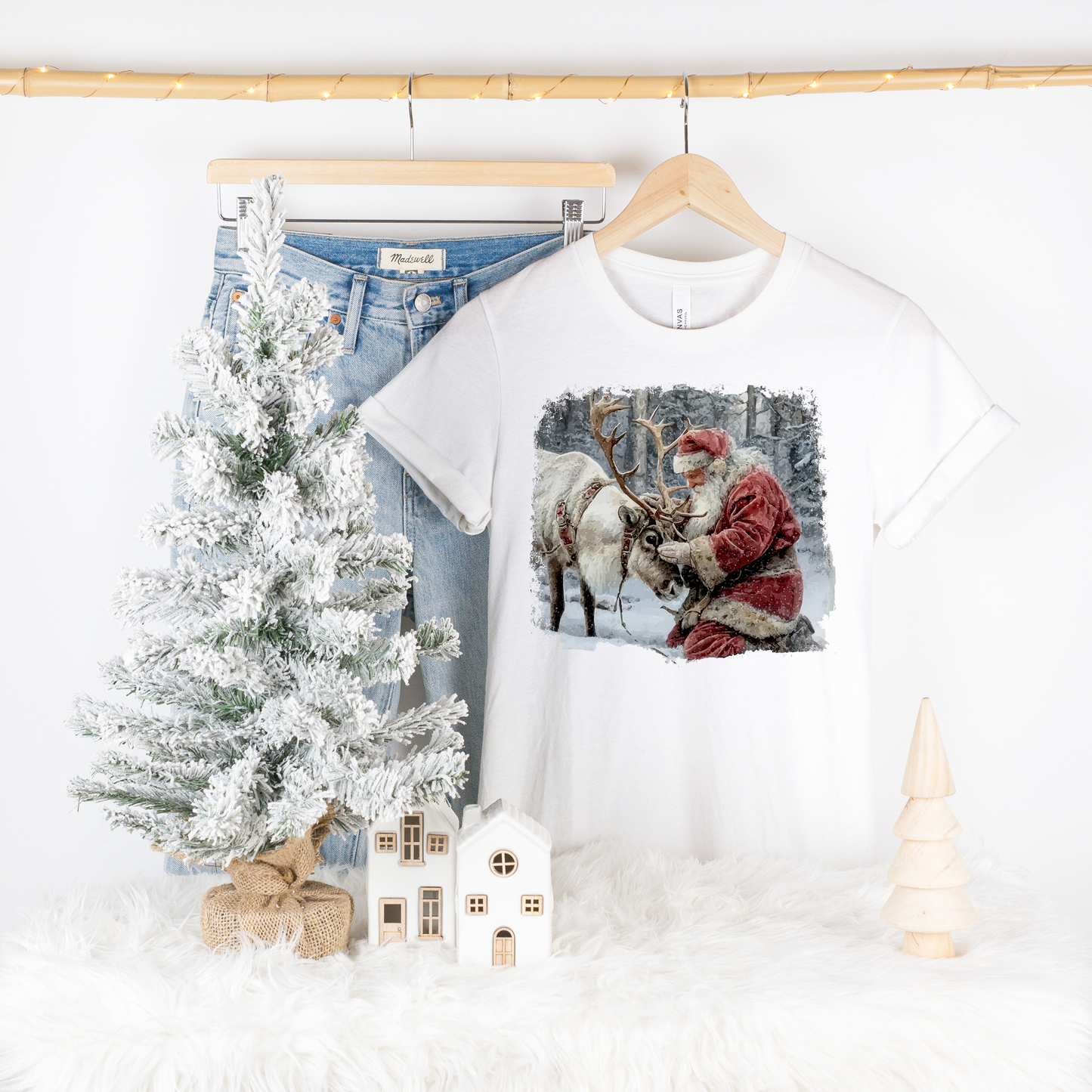 SANTA + REINDEER WINTER CHRISTMAS TEE