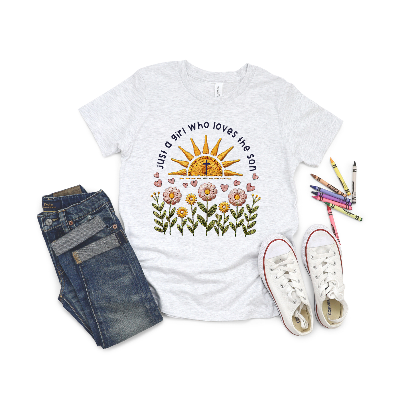 JUST A GIRL WHO LOVE THE SON YOUTH GRAPHIC TEE