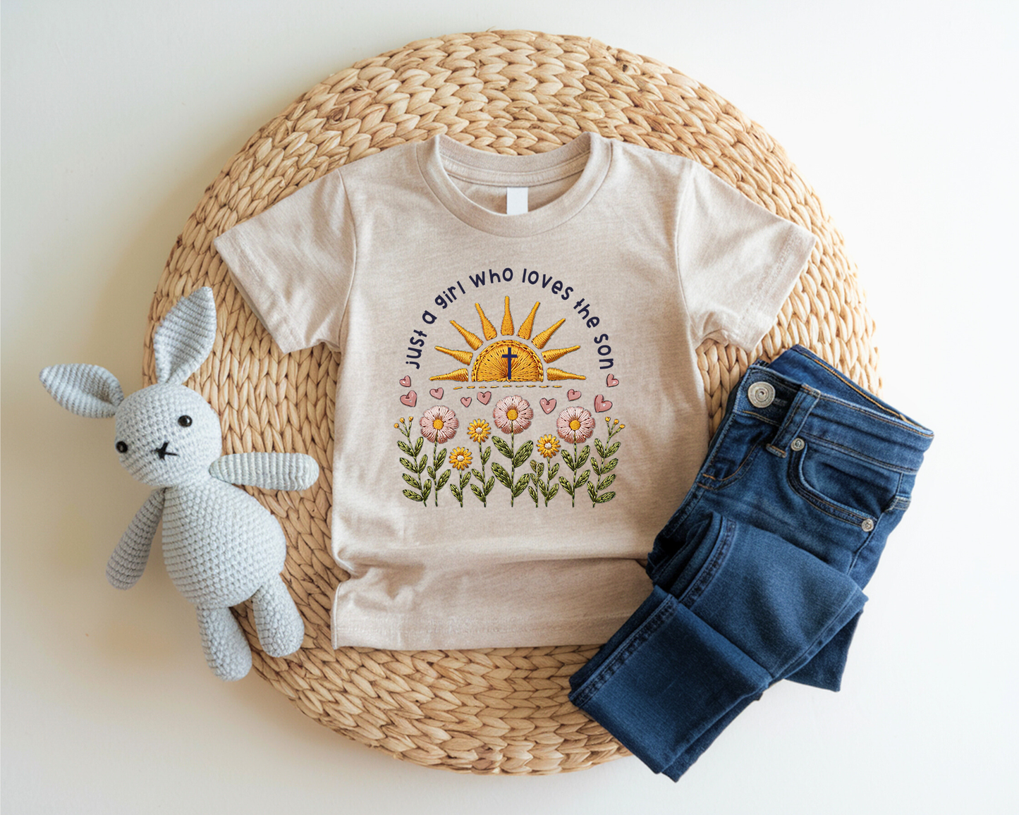 JUST A GIRL WHO LOVE THE SON YOUTH GRAPHIC TEE