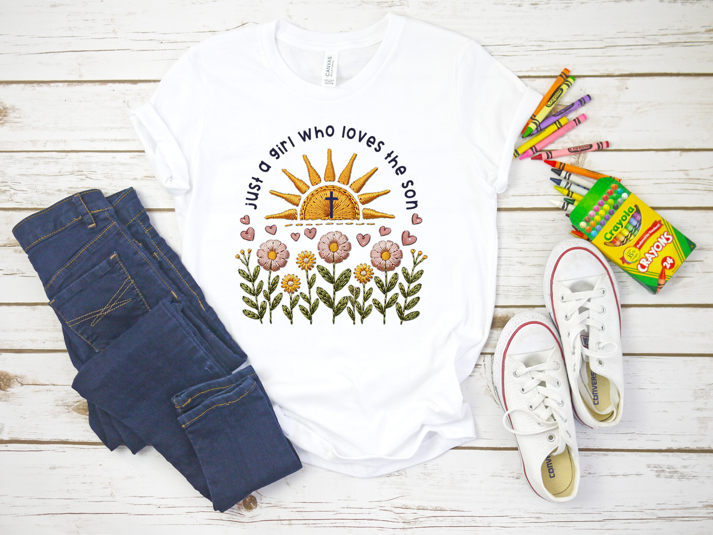 JUST A GIRL WHO LOVE THE SON YOUTH GRAPHIC TEE