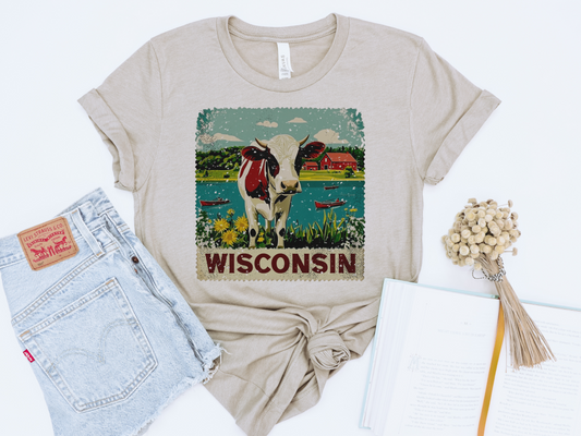 WISCONSIN COW STAMP GRAPHIC TEE