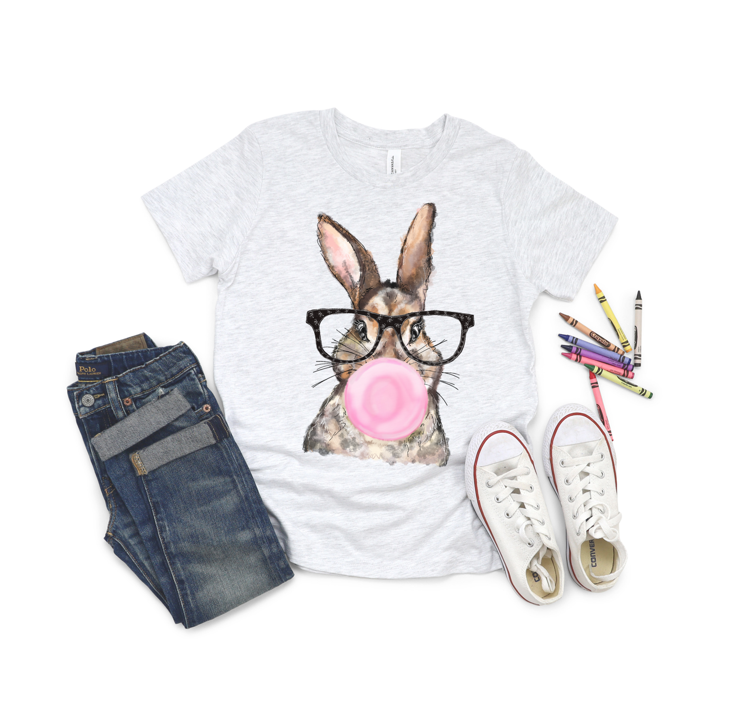 YOUTH BUBBLE GUM EASTER BUNNY GRAPHIC TEE
