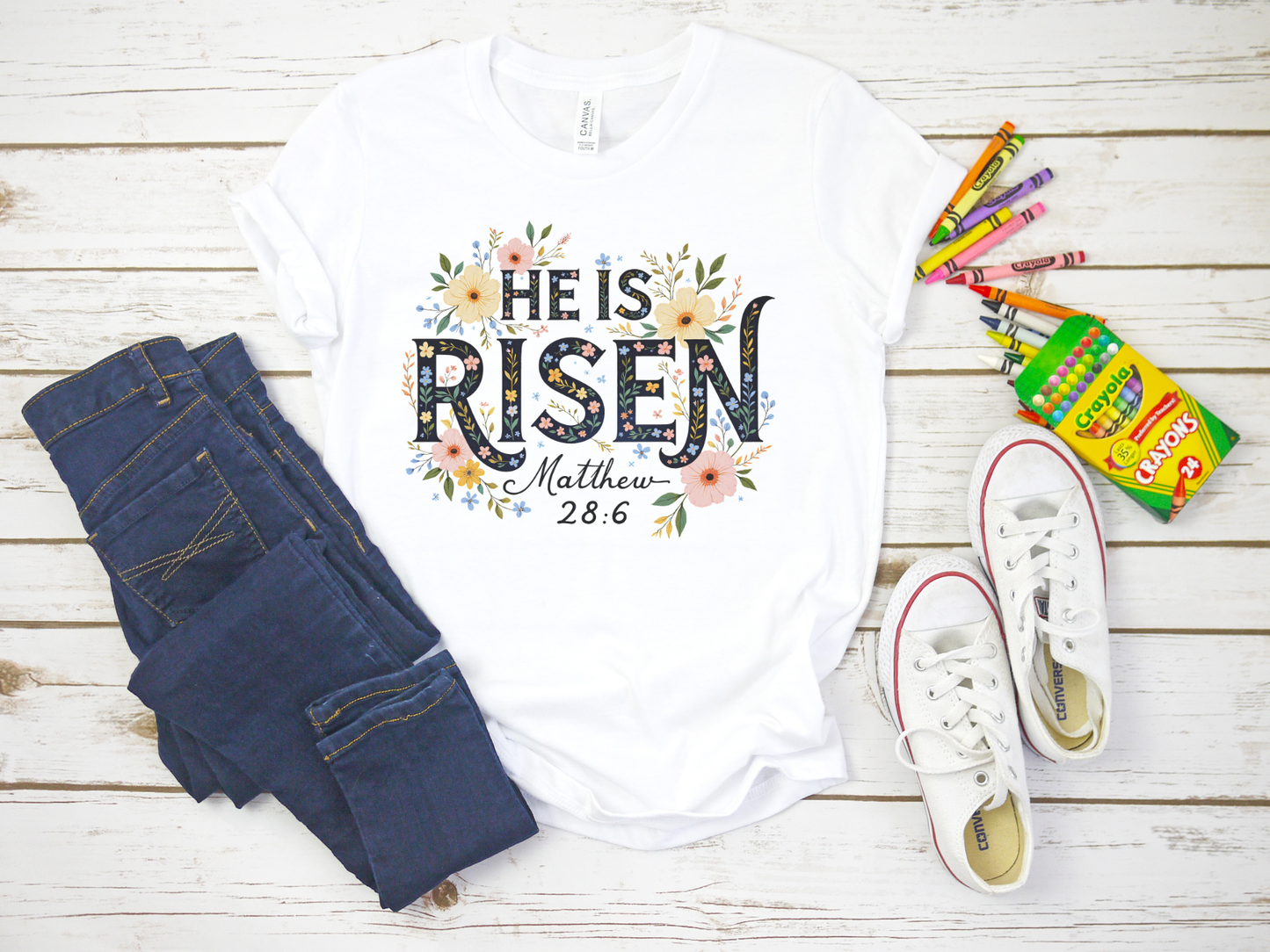 YOUTH HE IS RISEN EASTER GRAPHIC TEE