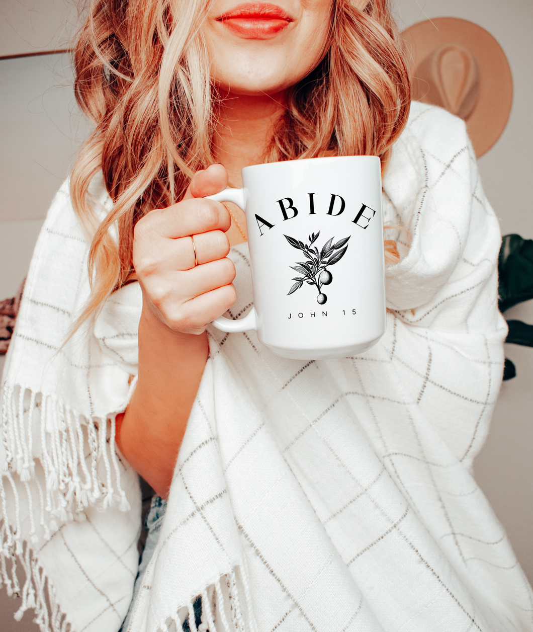 ABIDE JOHN 15 COFFEE MUG