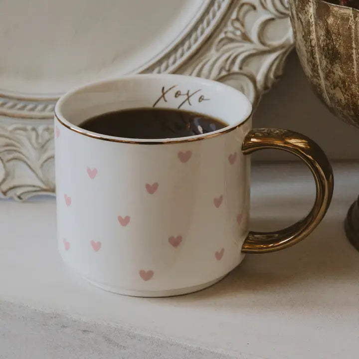 VALENTINES DAY XOXO HEART COFFEE MUG