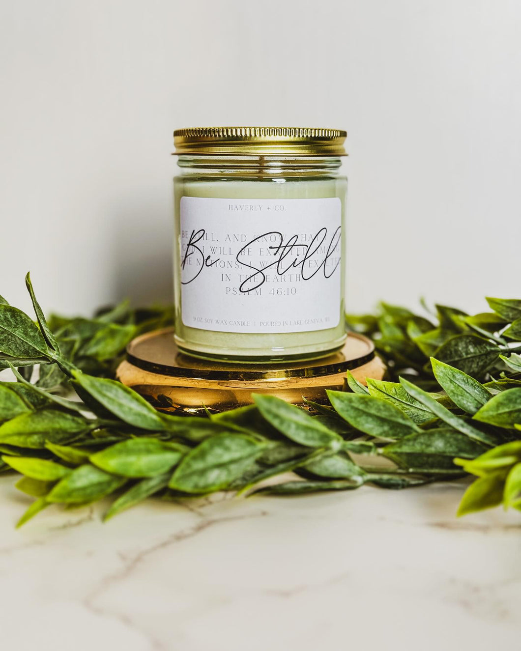 9 OZ. BE STILL PSALM 46:10 SOY CANDLE COLLECTION