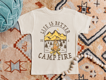 Load image into Gallery viewer, KIDS LIFE IS BETTER BY A CAMPFIRE YOUTH GRAPHIC TEE

