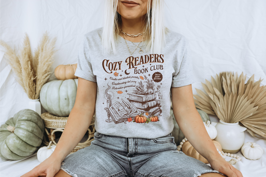 COZY READER FALL AUTUMN GRAPHIC TEE