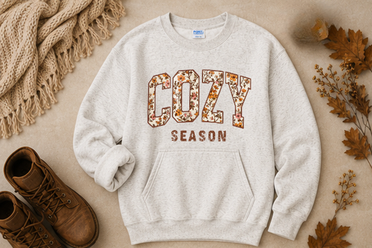 COZY SEASON POCKET CREWNECK SWEATSHIRT