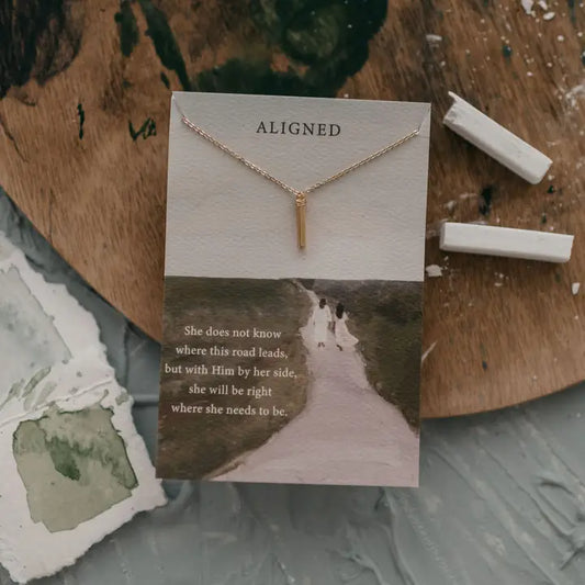 ALIGNED PSALM GOLD PLATED NECKLACE  25:4-5