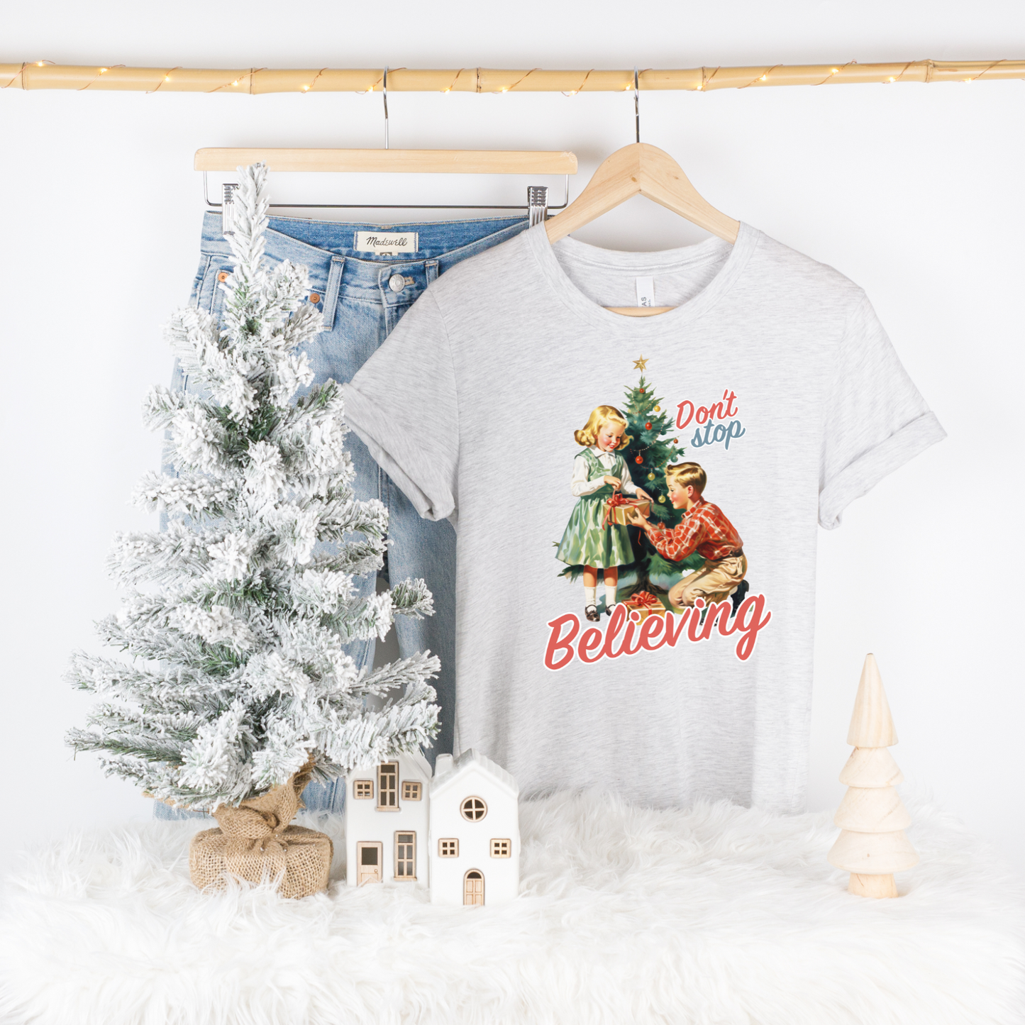 VINTAGE INSPIRED DON'T STOP BELIEVING GRAPHIC TEE