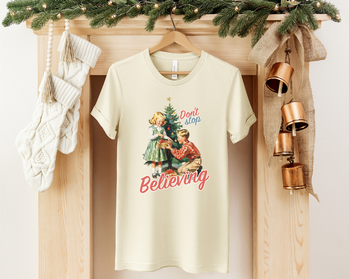 VINTAGE INSPIRED DON'T STOP BELIEVING GRAPHIC TEE
