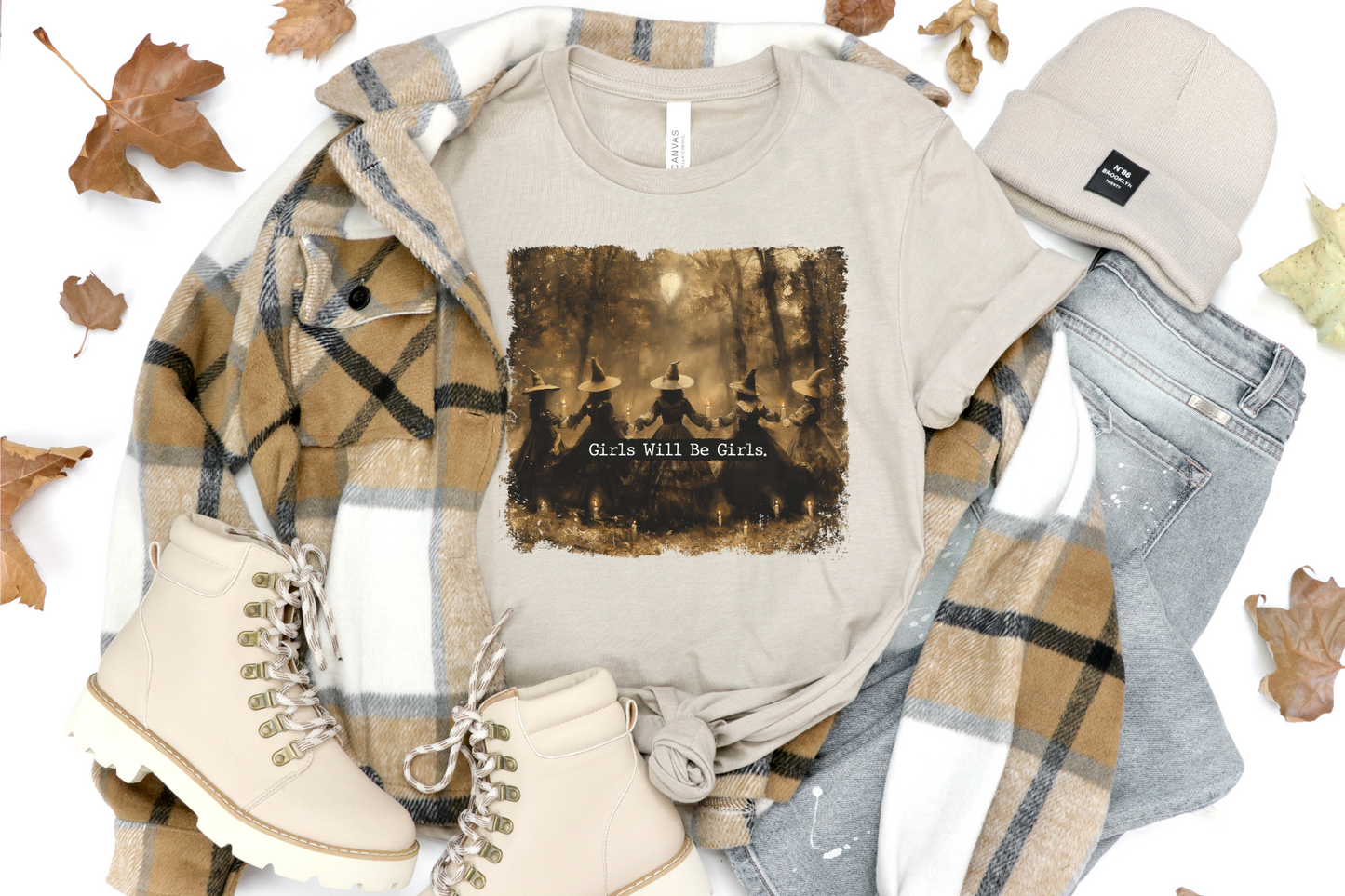 GIRLS WILL BE GIRLS HALLOWEEN GRAPHIC TEE