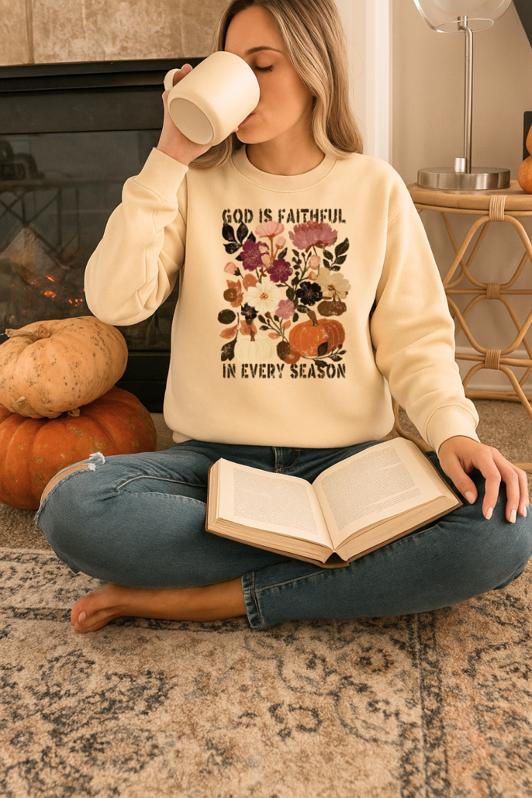GOD IS FAITHFUL IN EVERY SEASON CREWNECK SWEATSHIRT
