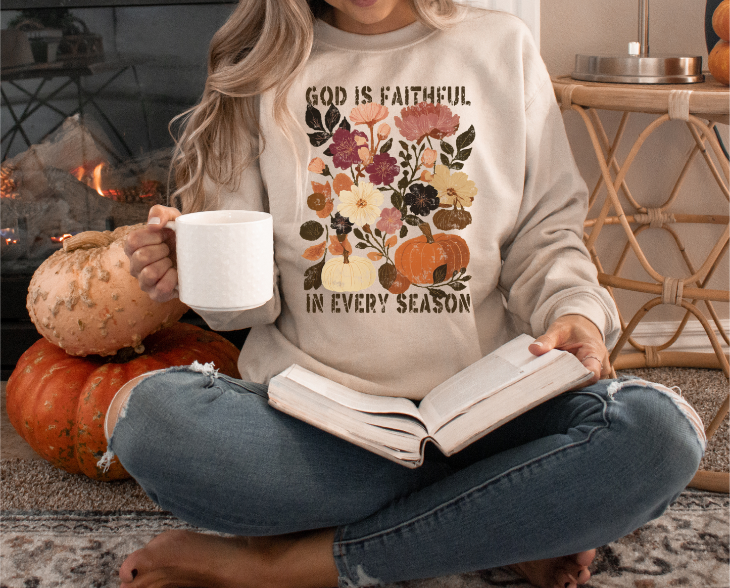GOD IS FAITHFUL IN EVERY SEASON CREWNECK SWEATSHIRT