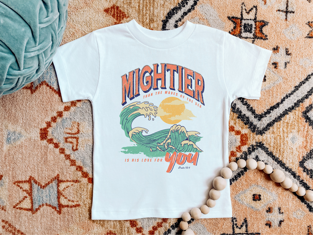 KIDS MIGHTIER THAN THE WAVES OF THE SEA YOUTH GRAPHIC TEE