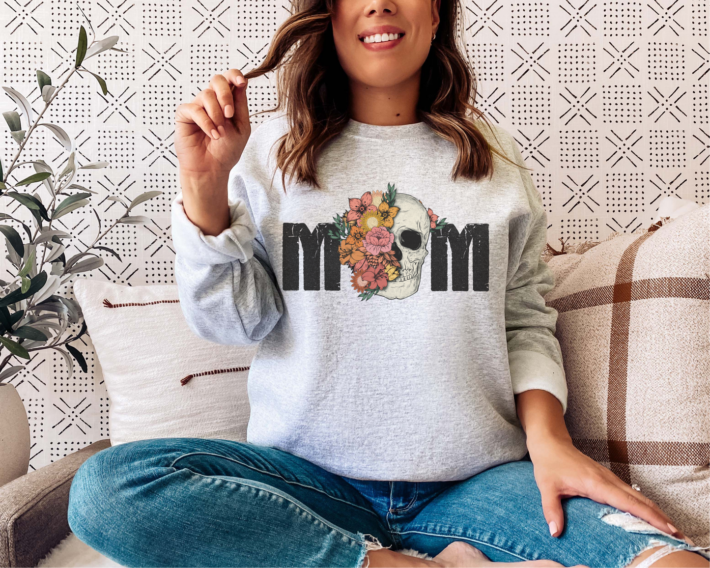 MOM SKULL CREWNECK SWEATSHIRT ADULT